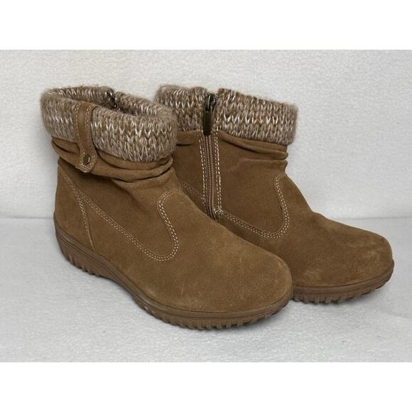 Khombu Ankle Boots Laura Chestnut Brown All Weather Water Repellent Womens Sz 9M - Picture 2 of 7